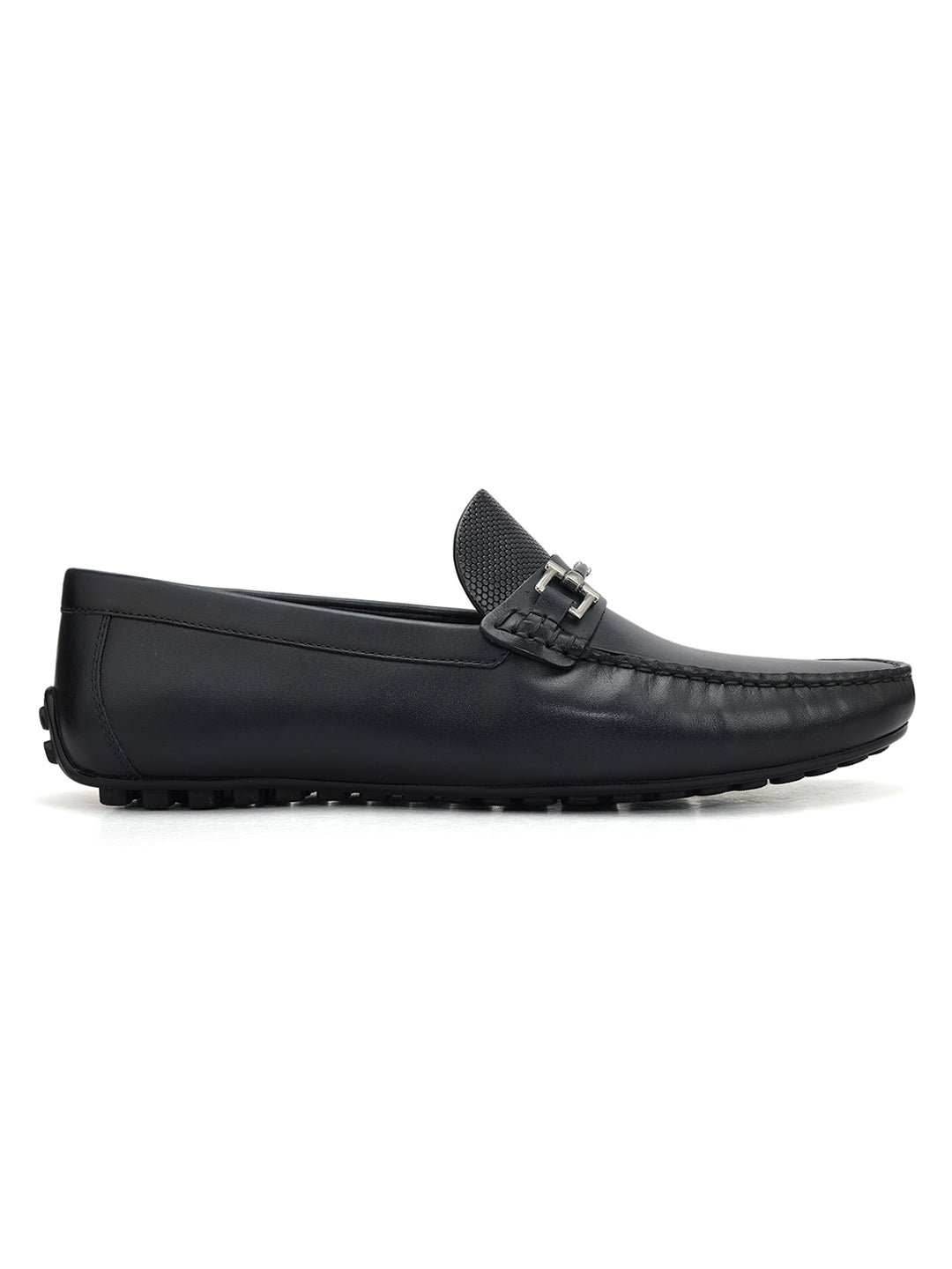 Blue Buckle Bar Moccasins