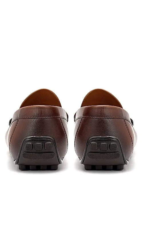 Tan Buckle Bar Moccasins