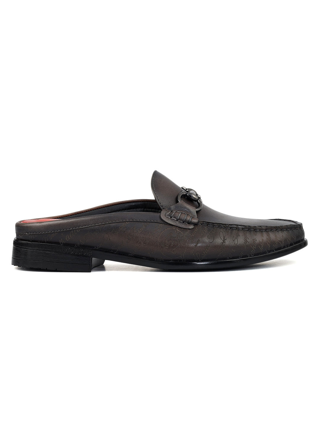 Grey Signato Leather Mules