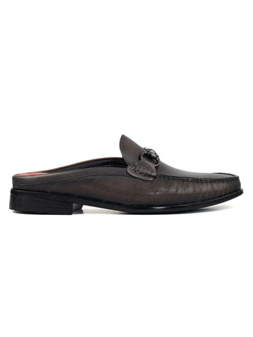 Grey Signato Leather Mules