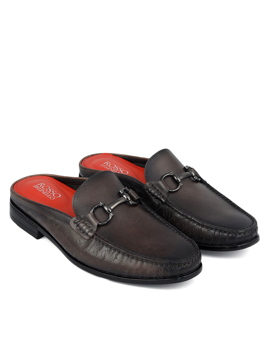 Grey Signato Leather Mules