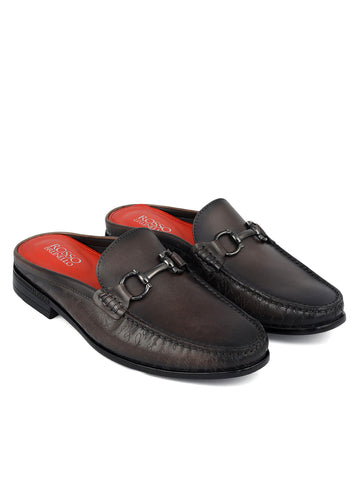 Grey Signato Leather Mules