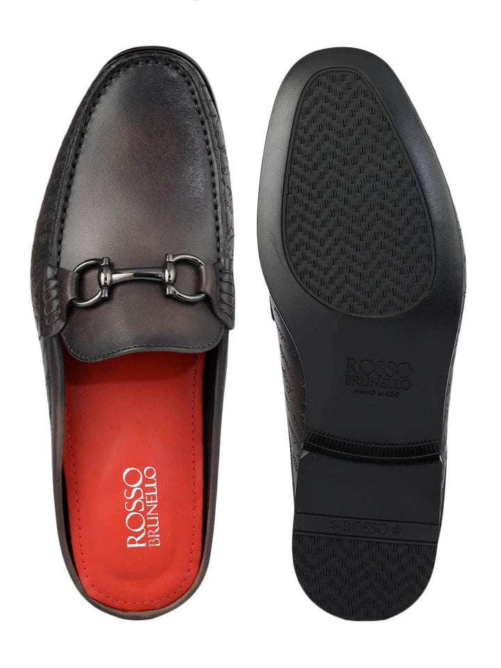 Grey Signato Leather Mules