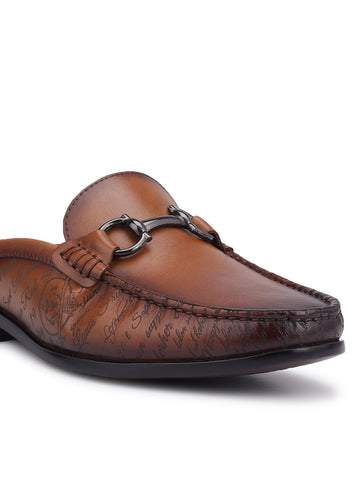 Tan Signato Leather Mules