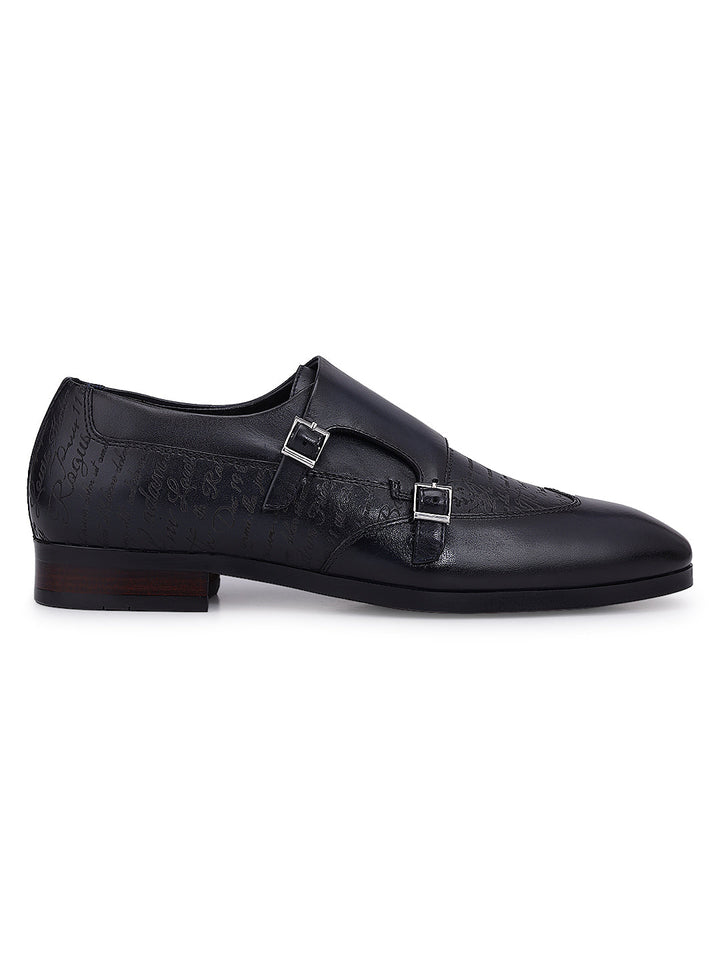 Blue Signato Leather Monk Straps
