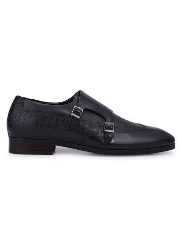 Blue Signato Leather Monk Straps