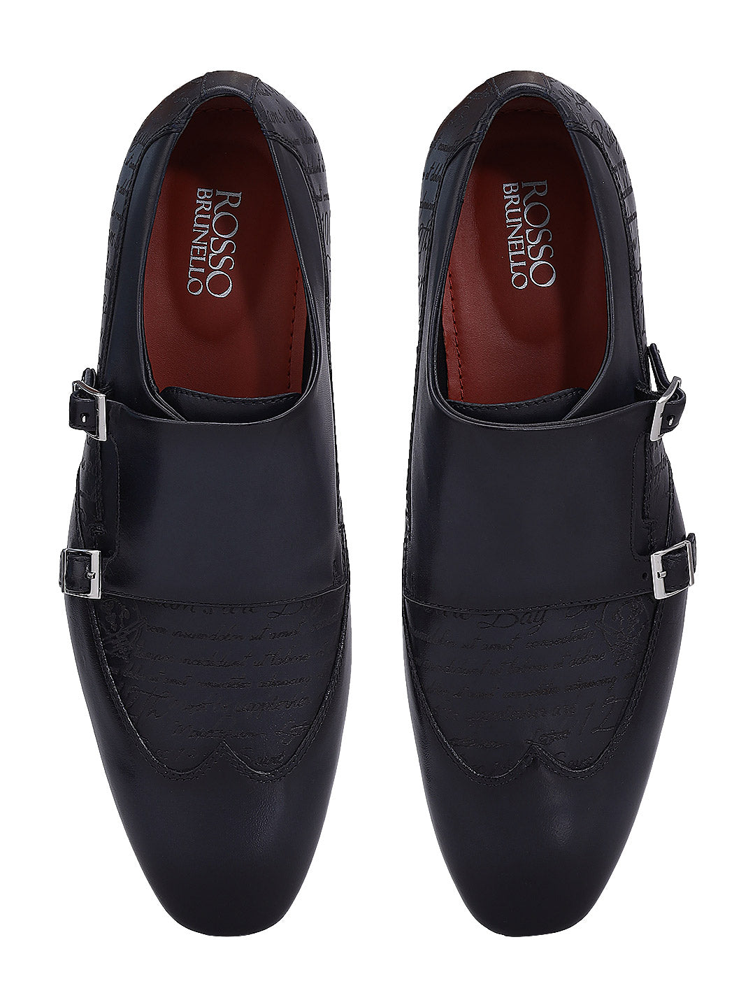 Blue Signato Leather Monk Straps