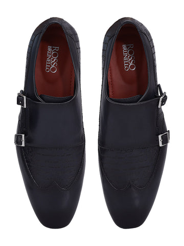 Blue Signato Leather Monk Straps