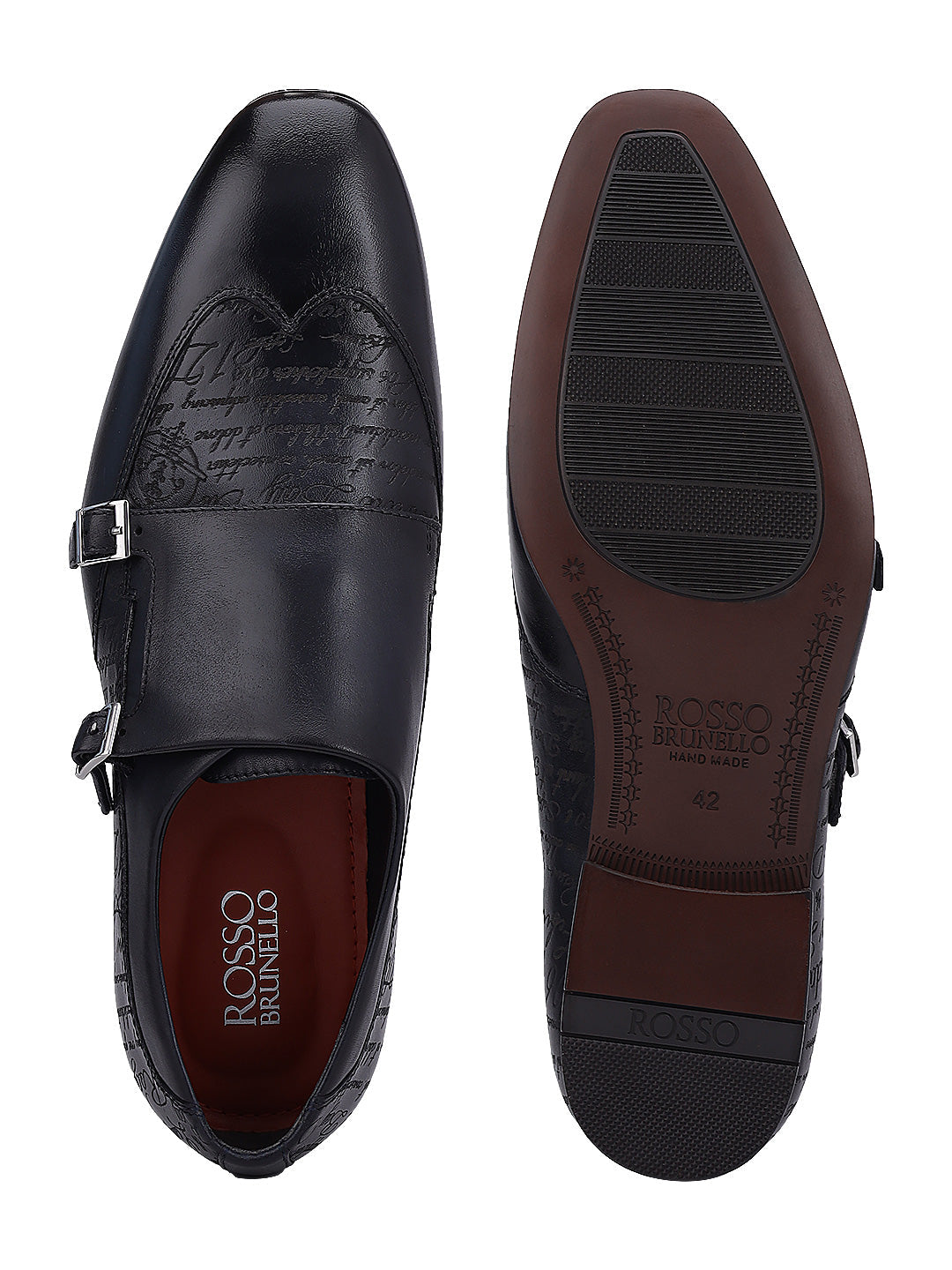 Blue Signato Leather Monk Straps