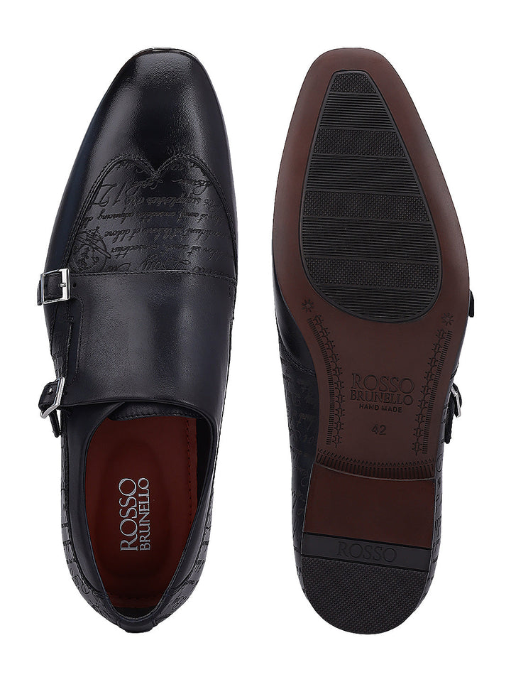 Blue Signato Leather Monk Straps