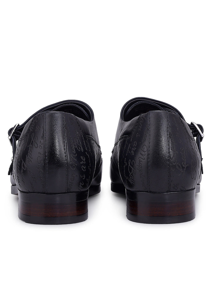 Blue Signato Leather Monk Straps