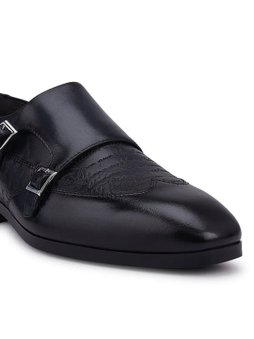 Blue Signato Leather Monk Straps