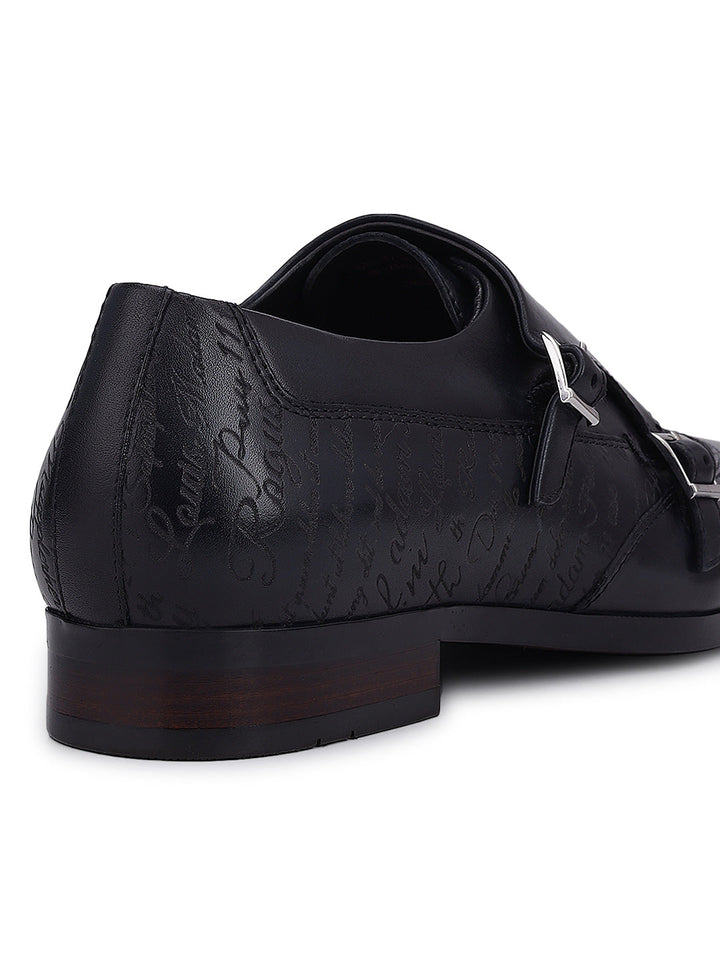 Blue Signato Leather Monk Straps