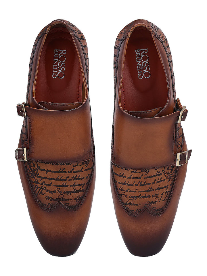 Tan Signato Leather Monk Straps