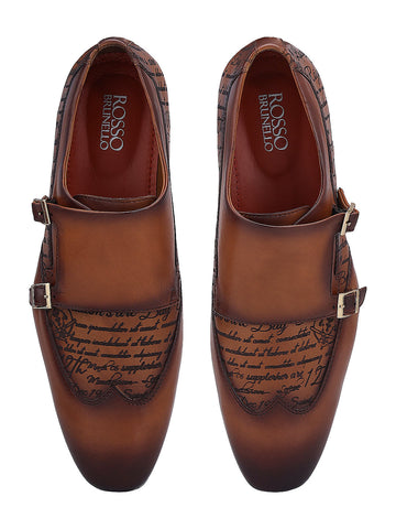 Tan Signato Leather Monk Straps