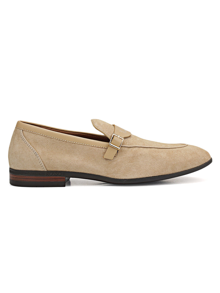 Beige Suede Leather Loafers