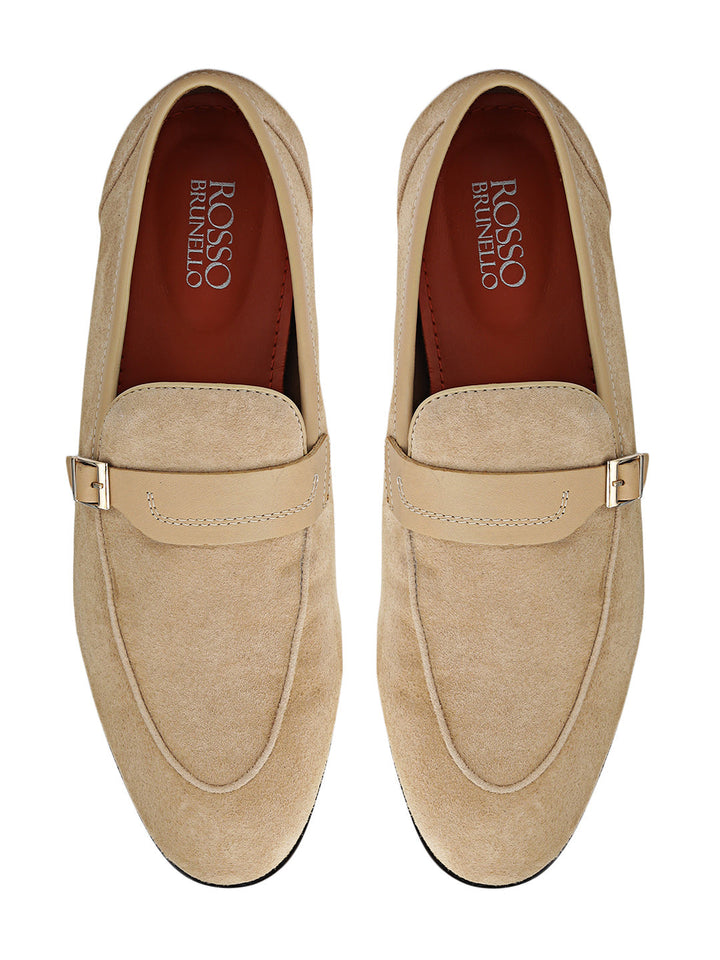 Beige Suede Leather Loafers