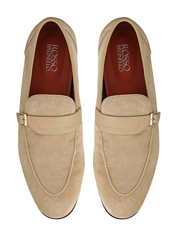 Beige Suede Leather Loafers