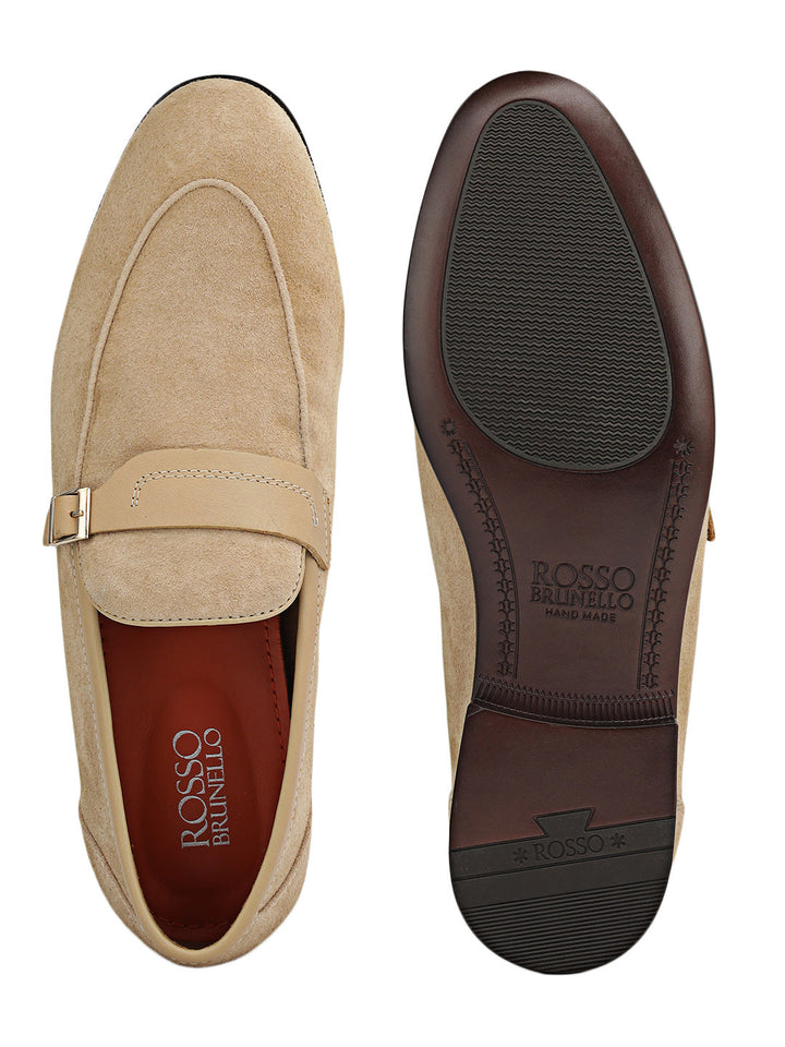 Beige Suede Leather Loafers
