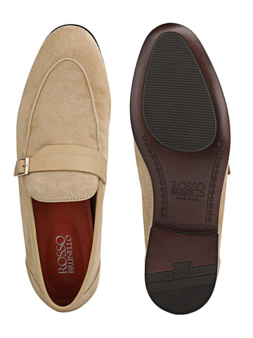 Beige Suede Leather Loafers