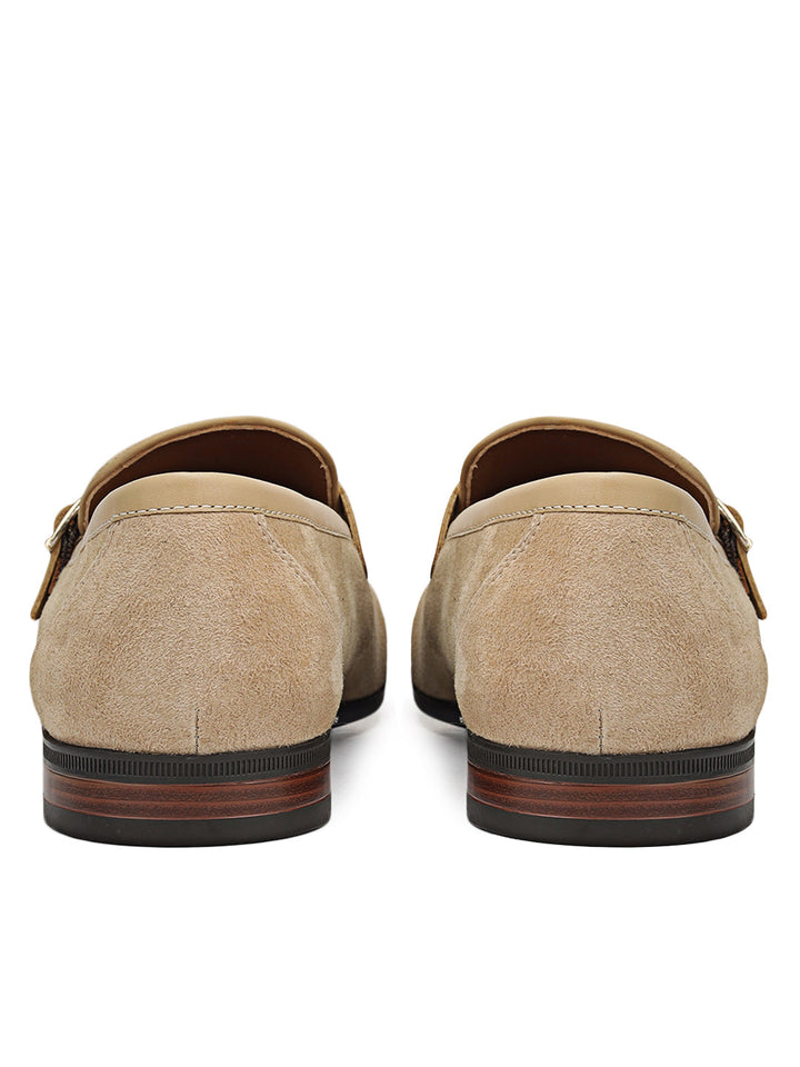 Beige Suede Leather Loafers