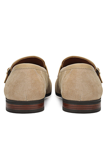 Beige Suede Leather Loafers