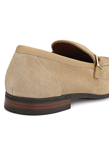 Beige Suede Leather Loafers
