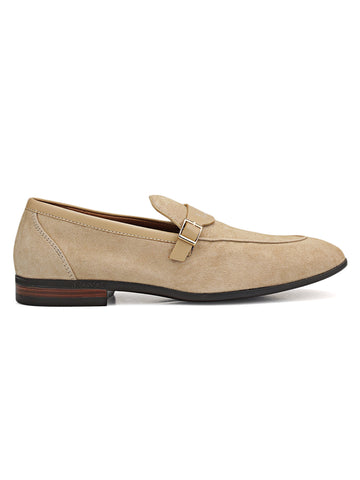 Beige Suede Leather Loafers