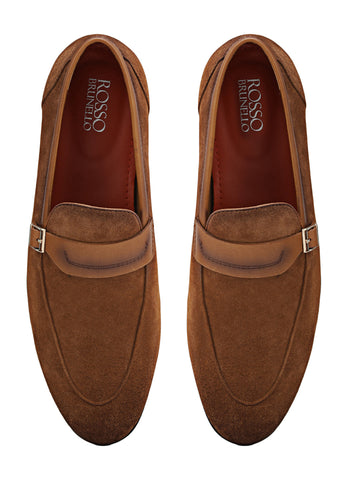 Brown Suede Leather Loafers