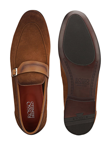 Brown Suede Leather Loafers