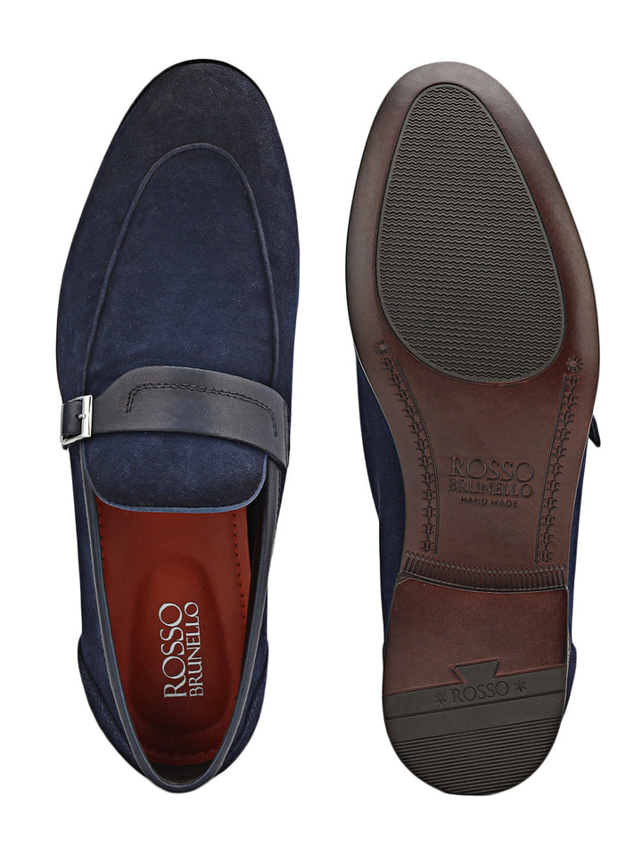 Blue Suede Leather Loafers