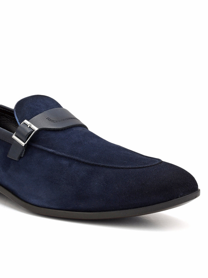 Blue Suede Leather Loafers