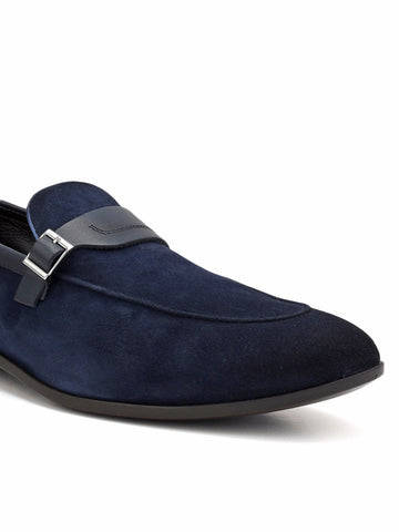 Blue Suede Leather Loafers