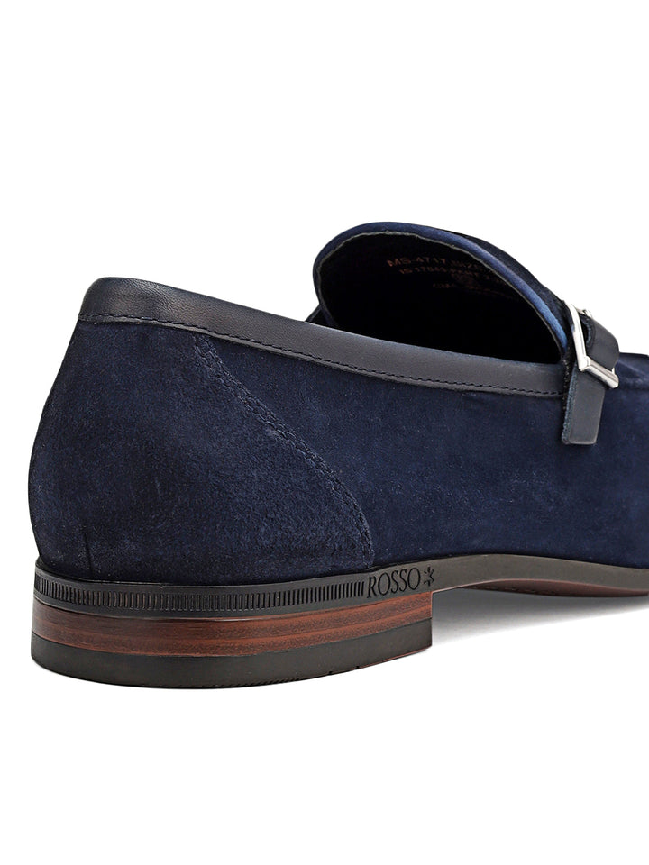 Blue Suede Leather Loafers