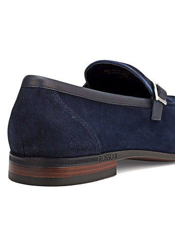 Blue Suede Leather Loafers