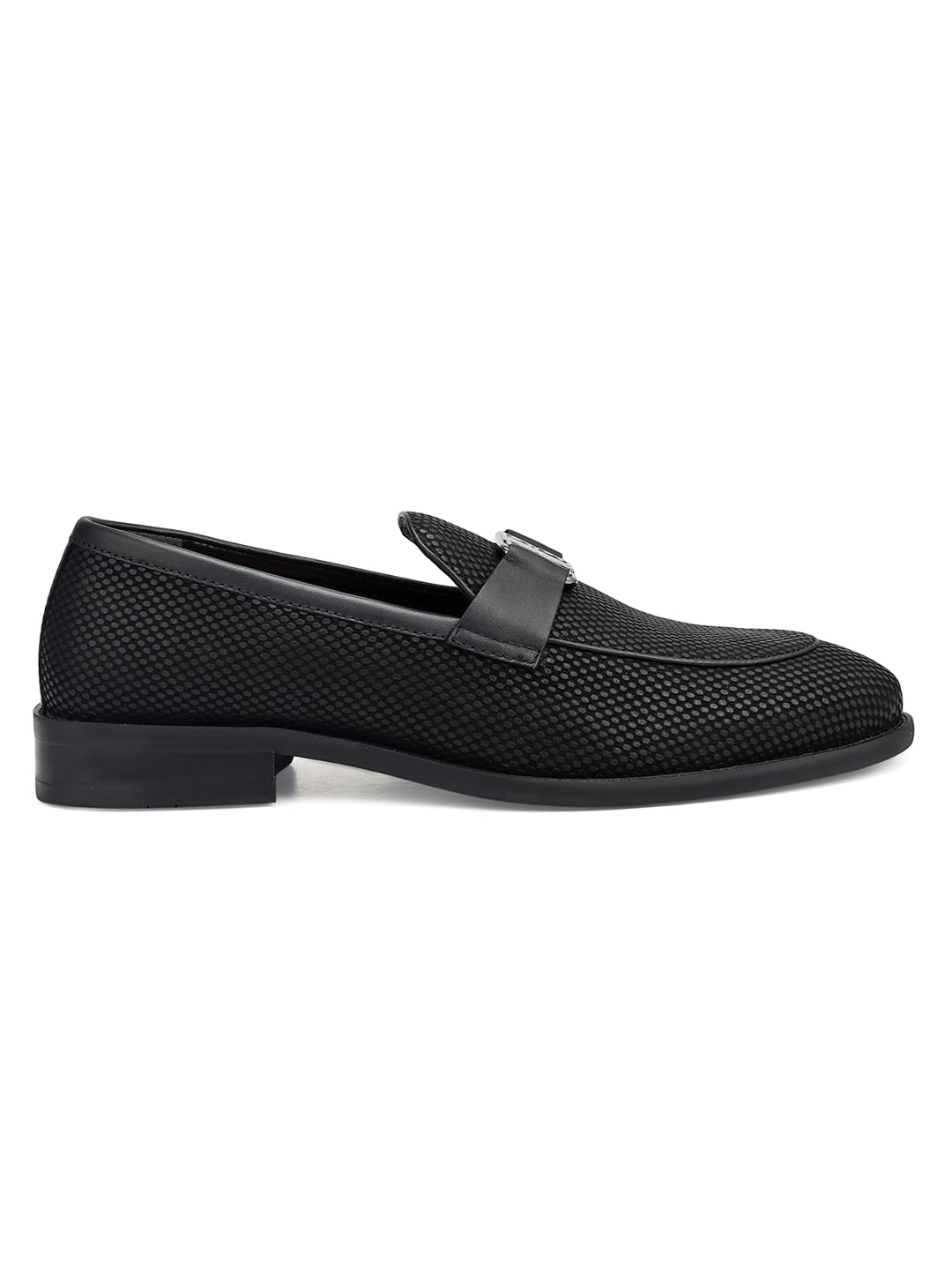 Black Loafers With Logo Buckle