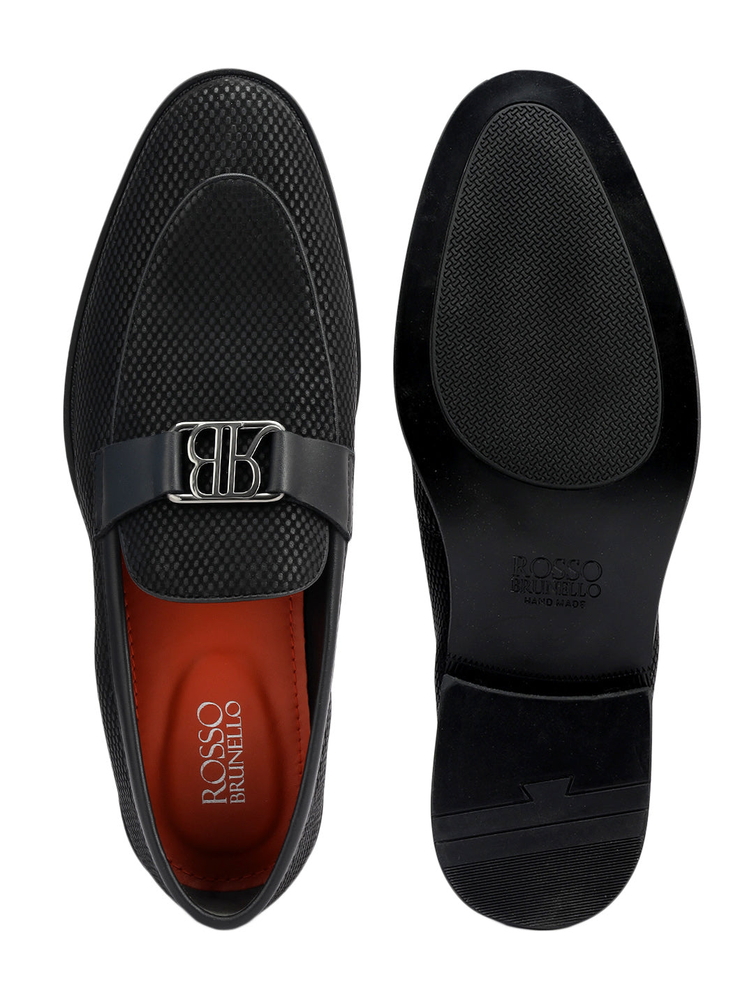 Black Loafers With Logo Buckle
