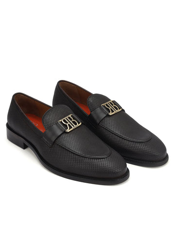 Brown Loafers With Logo Buckle