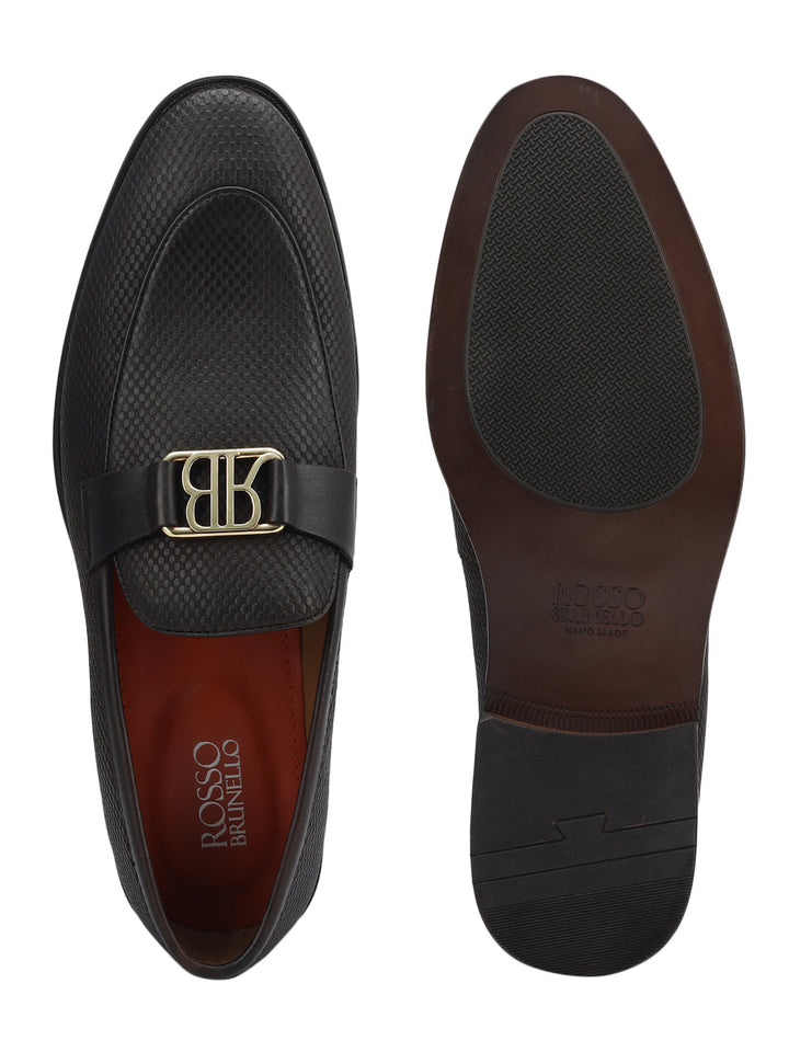 Brown Loafers With Logo Buckle