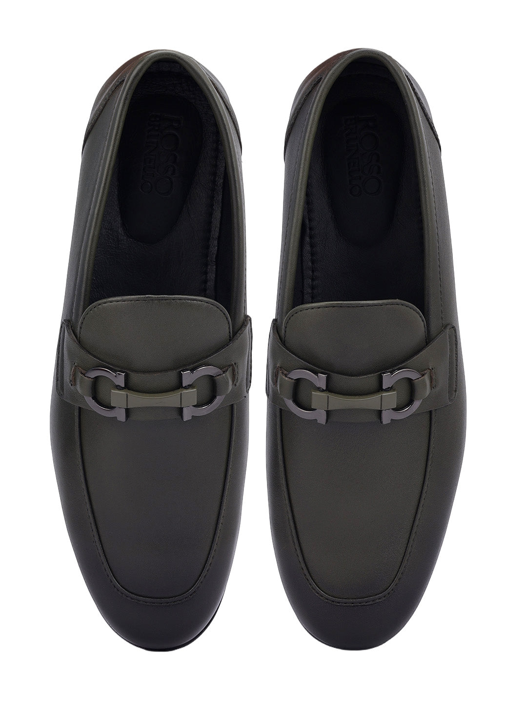 Green Loafers With Buckle