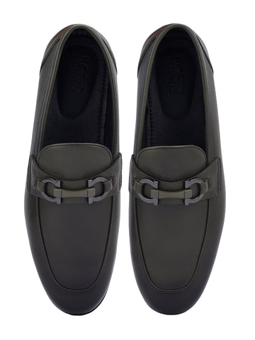 Green Loafers With Buckle
