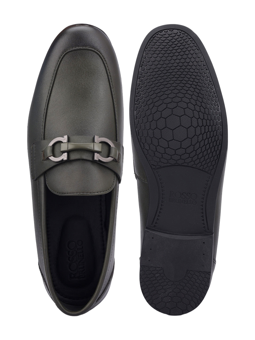 Green Loafers With Buckle