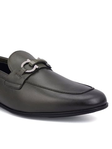 Green Loafers With Buckle