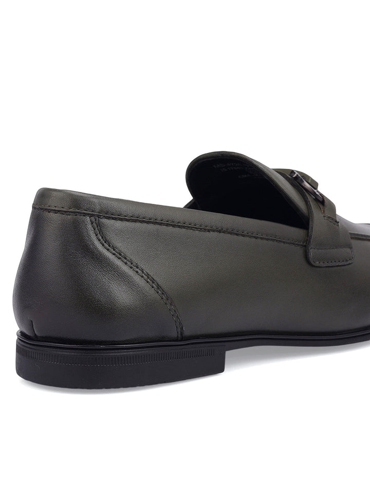 Green Loafers With Buckle