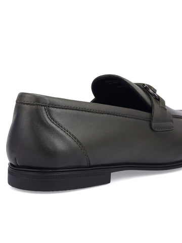 Green Loafers With Buckle