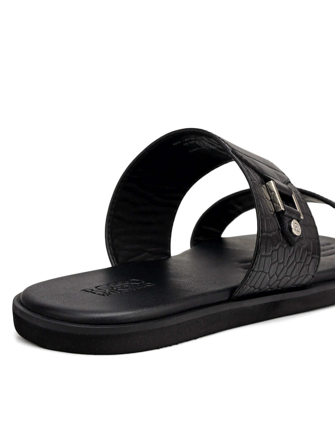 Black Leather Sliders