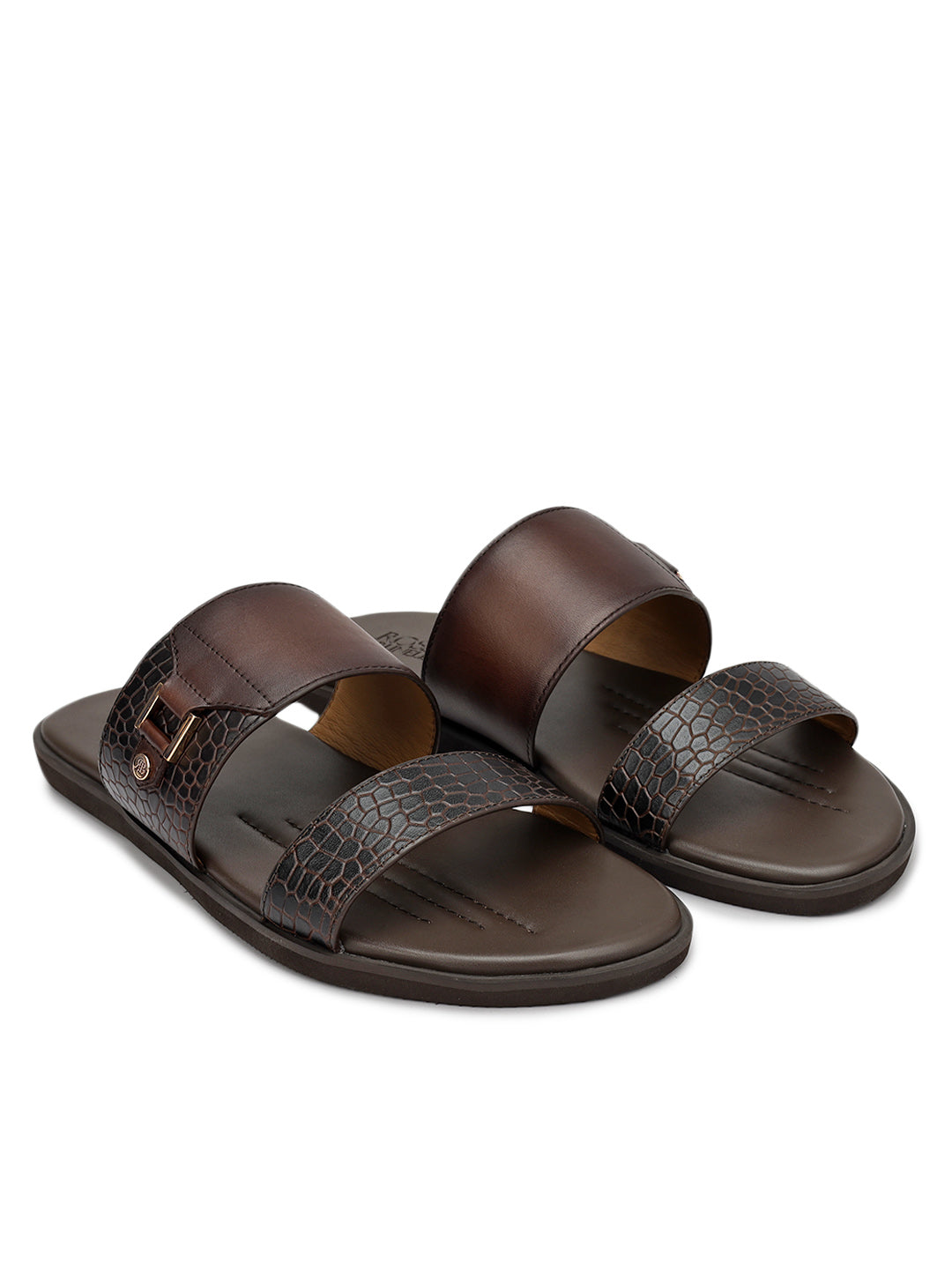 Brown Leather Sliders