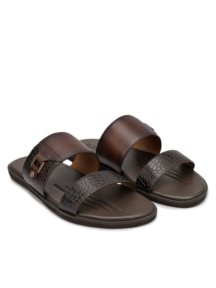 Brown Leather Sliders