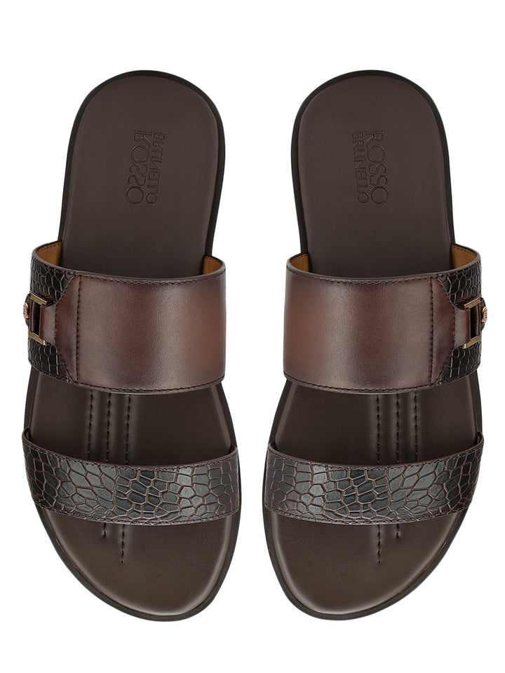 Brown Leather Sliders