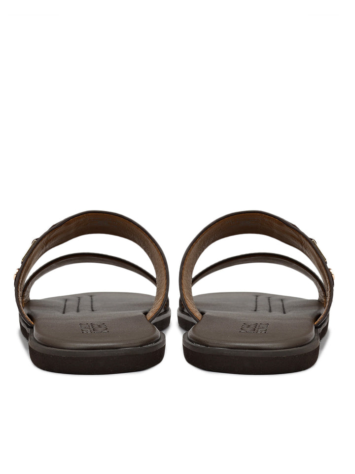 Brown Leather Sliders